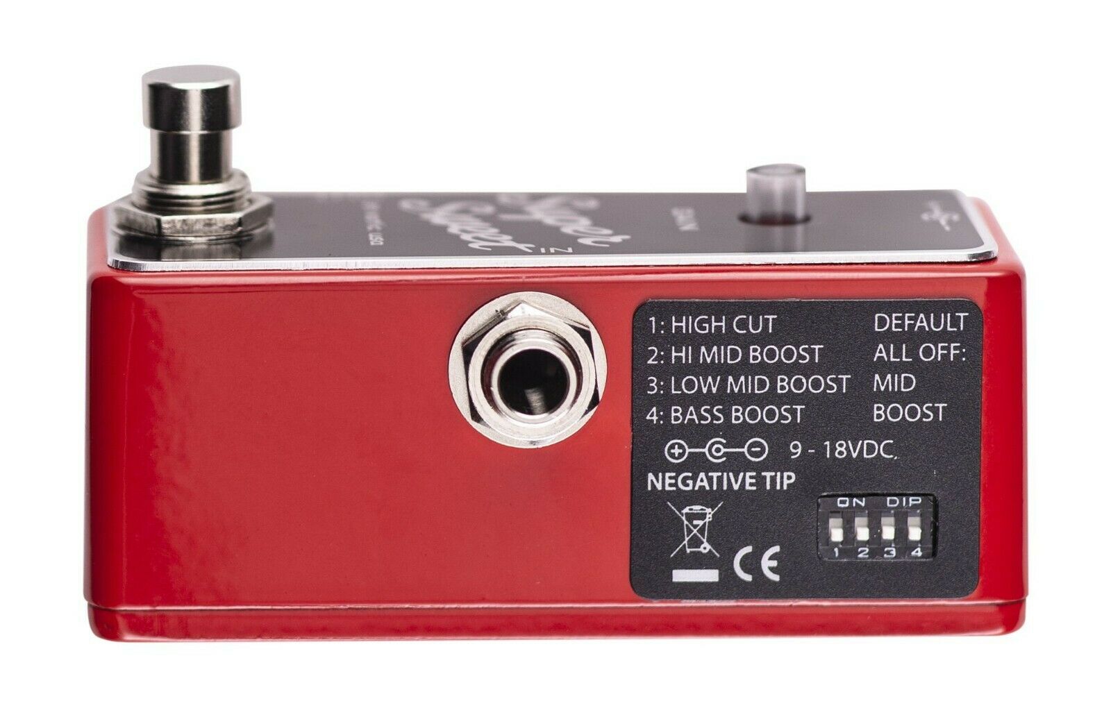 Xotic SSB Super Sweet Booster pedal — angled side view