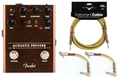 Fender Acoustic Preverb preamp reverb pedal with included Custom Shop tweed cables