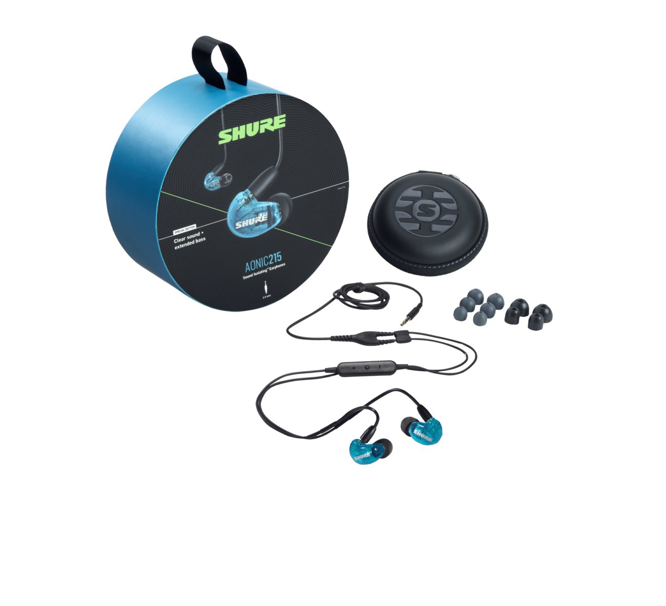 Shure AONIC 215 blue sound isolating wired earphones