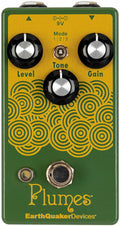 EarthQuaker Devices Plumes overdrive pedal — front view, green and gold enclosure