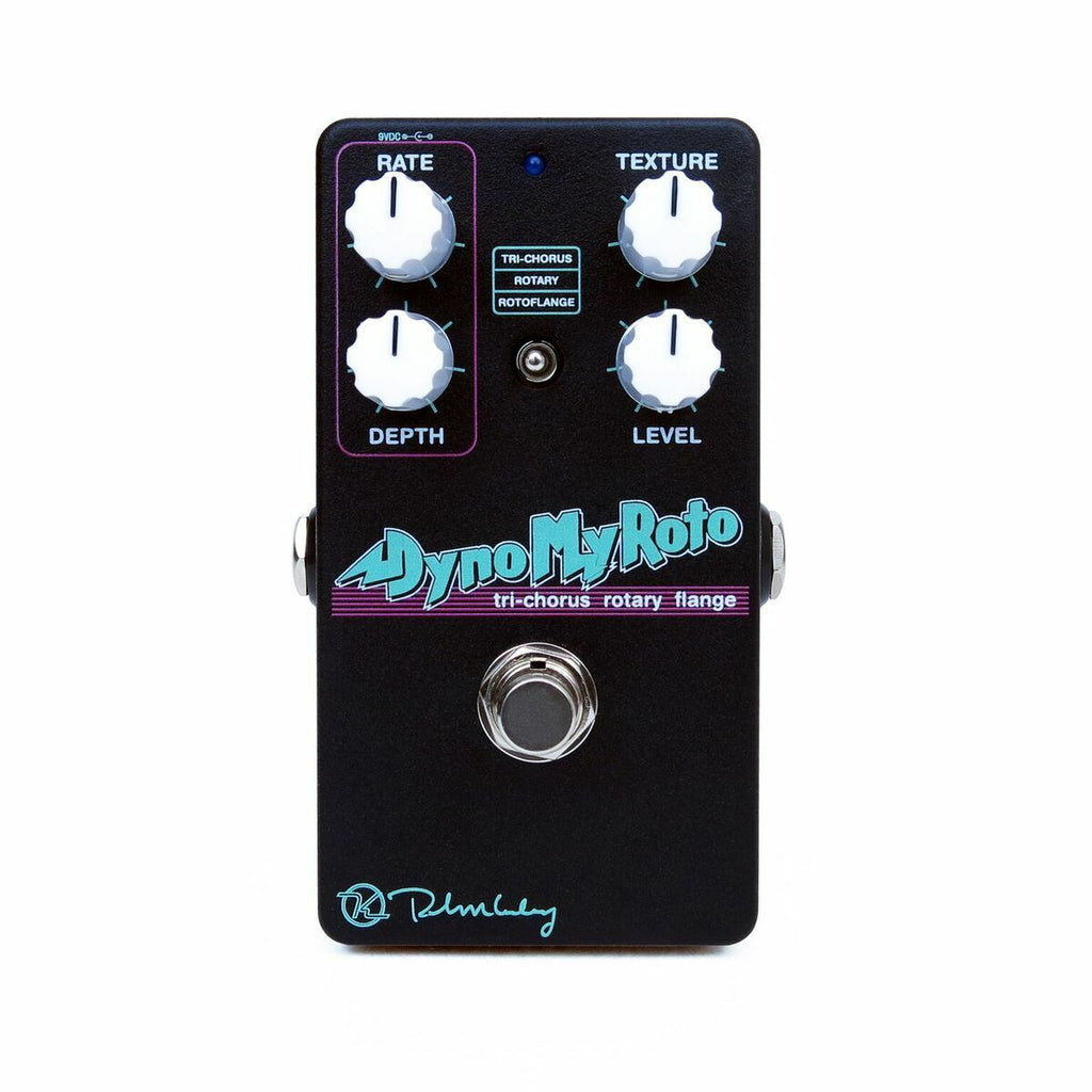 New Keeley Dyno My Roto black tri-chorus rotary flanger guitar effects pedal, front view