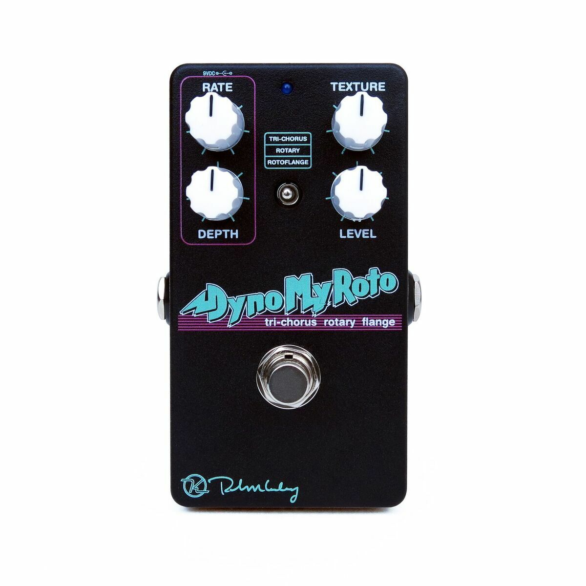 New Keeley Dyno My Roto black tri-chorus rotary flanger guitar effects pedal, front view