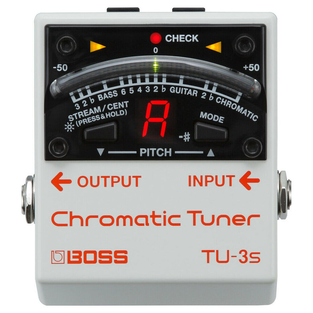 Boss TU-3S chromatic mini tuner pedal front view