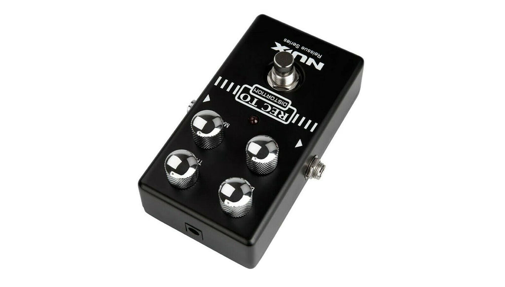 NUX Recto Distortion pedal — detail of footswitch and LED indicator