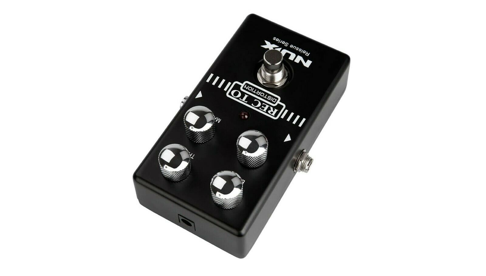 NUX Recto Distortion pedal — detail of footswitch and LED indicator