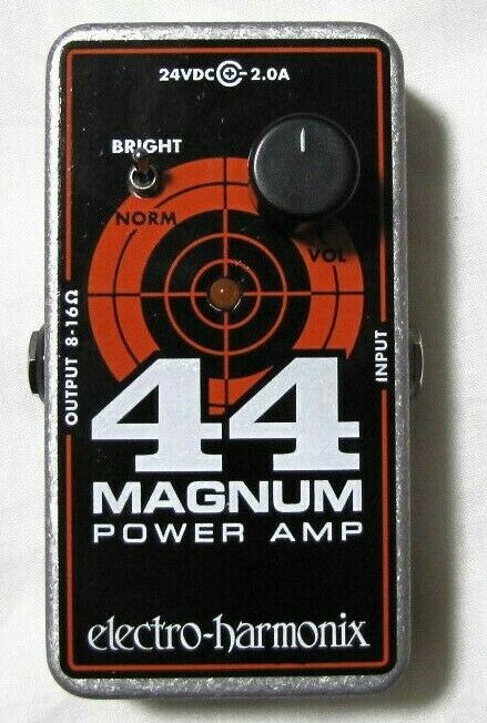 Electro-Harmonix 44 Magnum power amp pedal — front, black target graphic