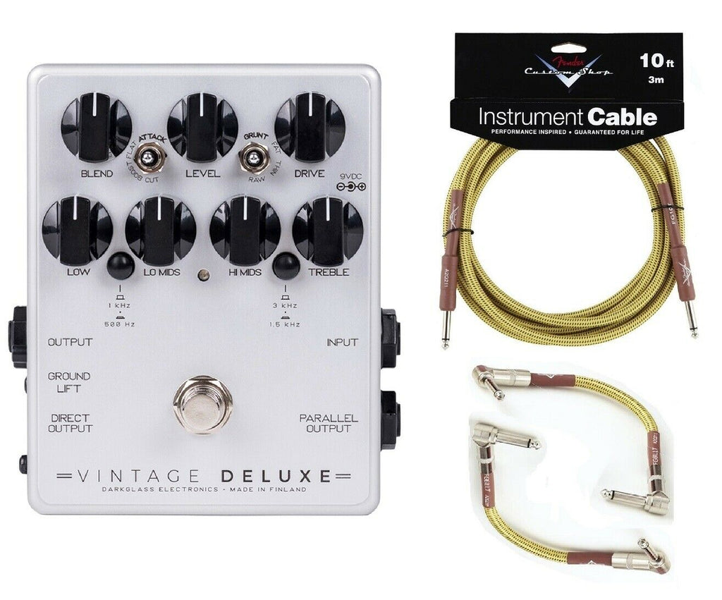 Darkglass Vintage Deluxe V3 bass overdrive pedal with Fender cables