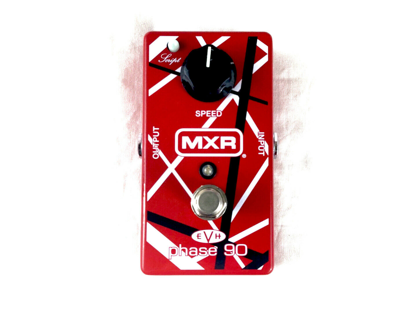 MXR EVH90 Phase 90 phaser pedal - red enclosure with white and black Frankenstein stripes