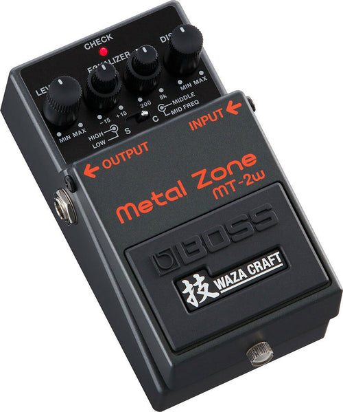 Boss MT-2W Metal Zone Waza Craft distortion pedal - gray enclosure angled view