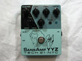 Tech 21 SansAmp YYZ bass preamp pedal — light blue Geddy Lee signature enclosure, top view