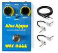 Way Huge Smalls WM61 Blue Hippo blue analog chorus mini pedal with included Hosa patch and guitar cables
