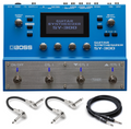 Boss SY-300 blue guitar synthesizer pedal with included cables
