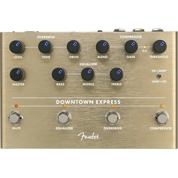 Fender Downtown Express bass multi-effect pedal — controls detail