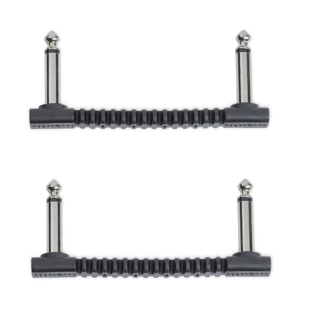 Two RockBoard Bender75 flat patch connectors, side views