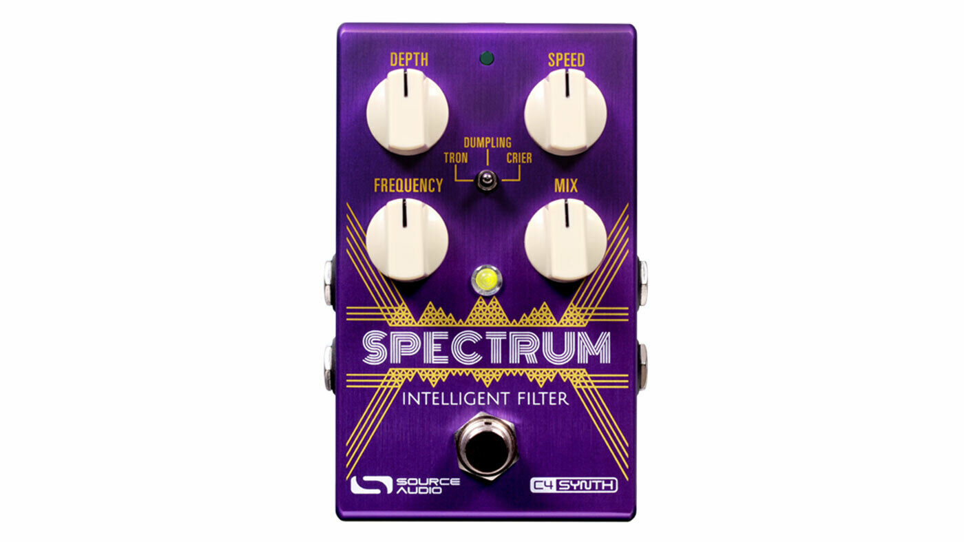 Source Audio SA248 Spectrum Intelligent Filter pedal - front, purple enclosure, four knobs