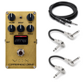 Vox Copperhead Drive valve pedal — gold enclosure with guitar and patch cables
