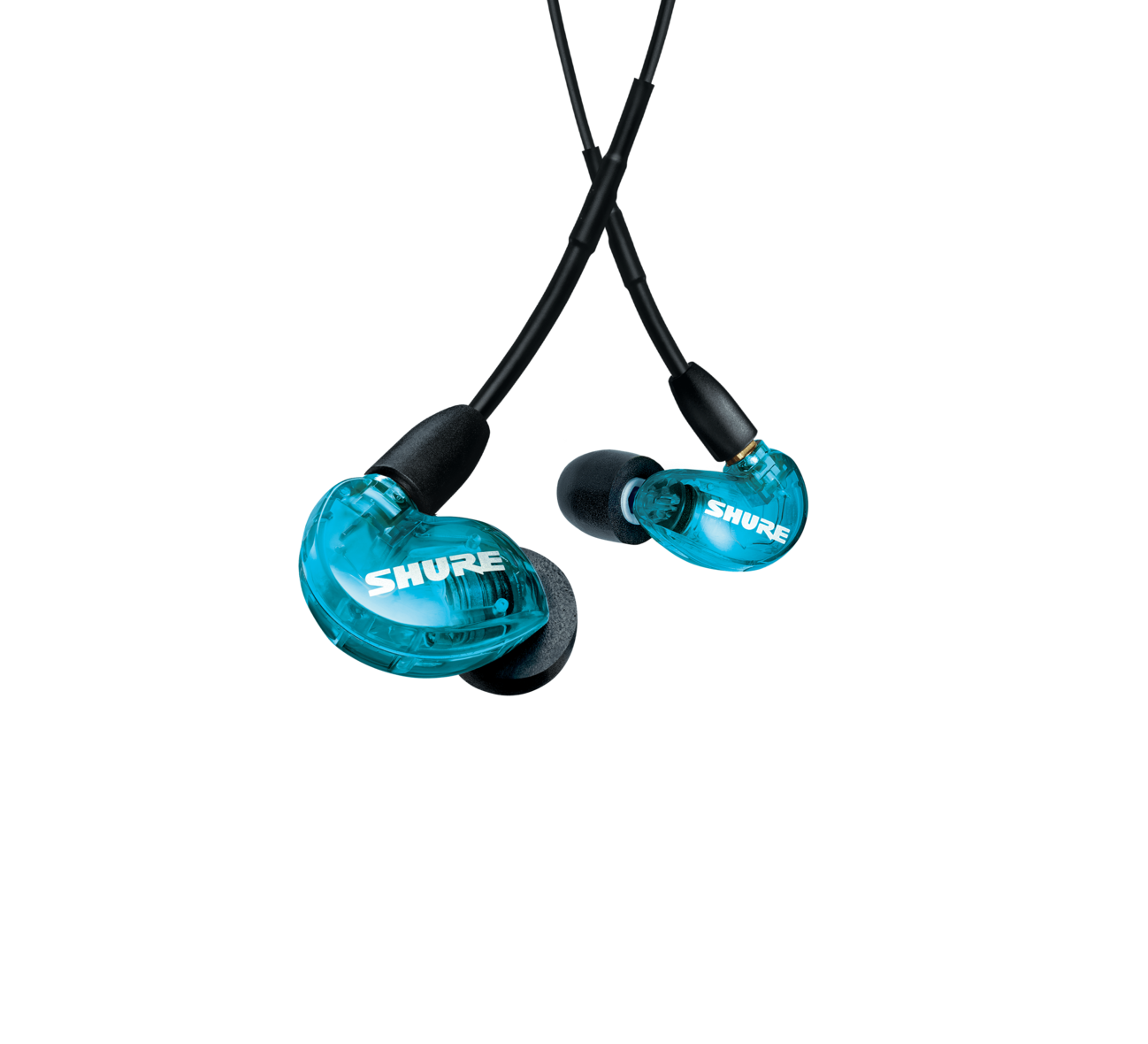 Shure AONIC 215 blue earphones fit kit and carrying case
