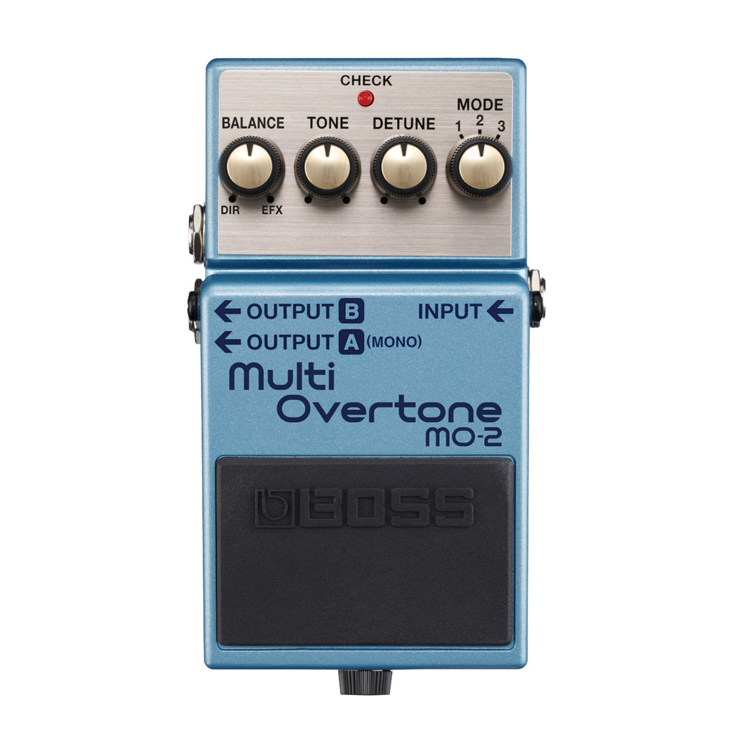 Boss MO-2 Multi Overtone MDP guitar pedal — top control panel and mode selector