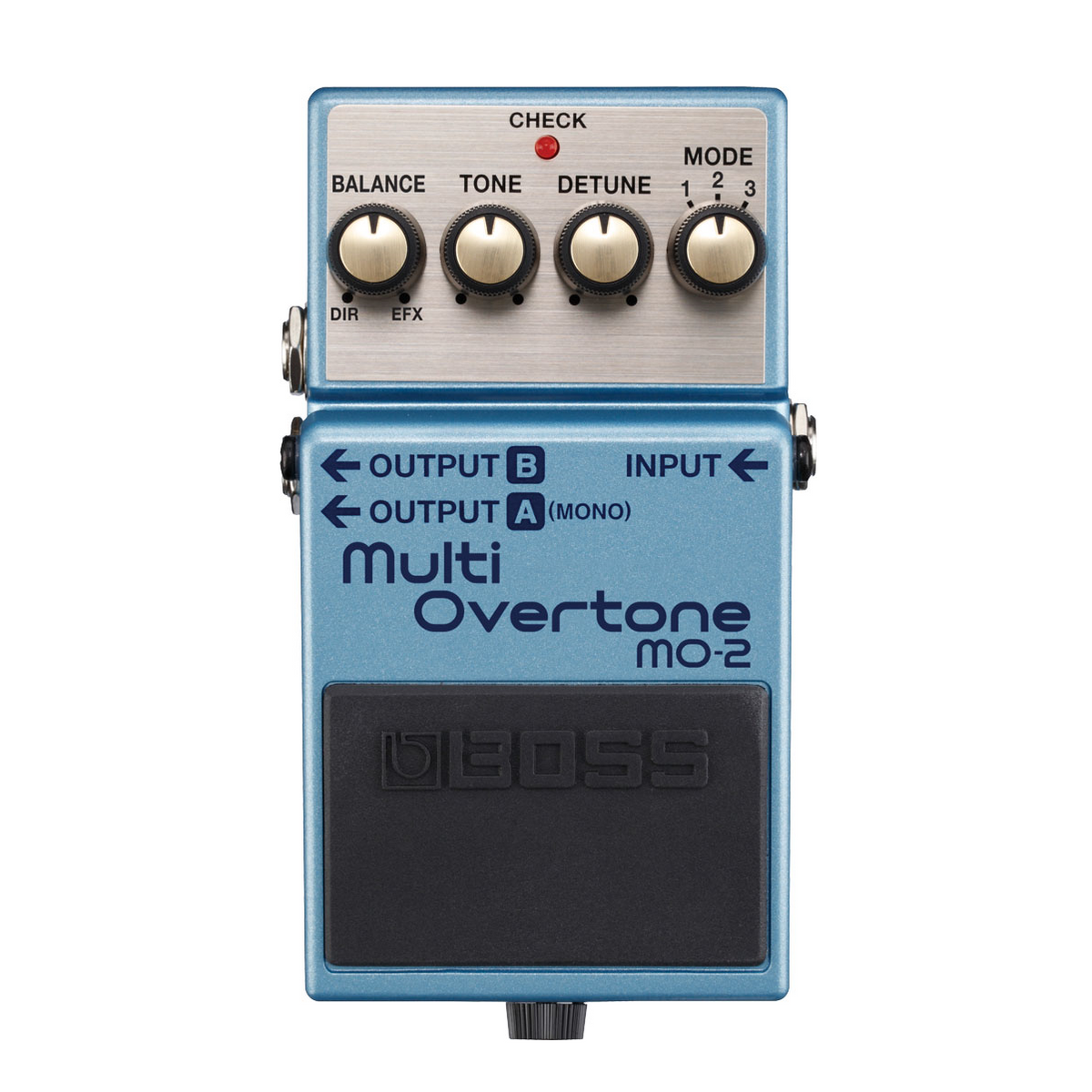 Boss MO-2 Multi Overtone MDP guitar pedal — top control panel and mode selector