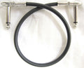 Hosa IRG-101 low-profile right-angle guitar patch cable 1 foot — black OFC cable, silver plugs
