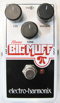 Used Electro-Harmonix Nano Big Muff Pi fuzz pedal, white and black, front view