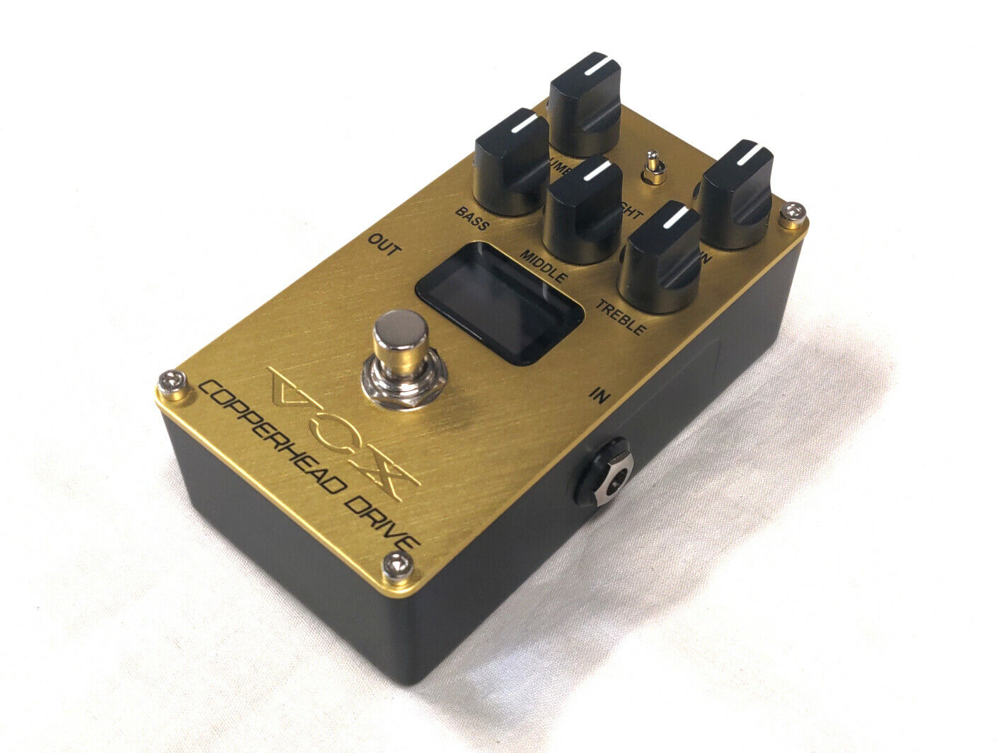 Vox Valvenergy Copperhead Drive distortion pedal — OLED scope detail