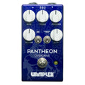 Wampler Pantheon overdrive pedal — blue enclosure, top view with white knobs and two toggle switches