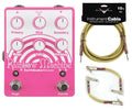 EarthQuaker Devices Rainbow Machine V2 pink pitch shifter pedal with Fender tweed instrument and patch cables