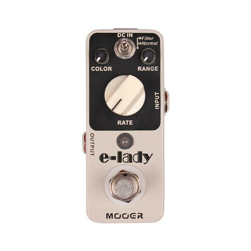 Mooer E-Lady analog flanger pedal - cream micro enclosure with black control panel