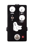 JHS Haunting Mids EQ and mid boost guitar pedal, black with white knobs and ghost graphic