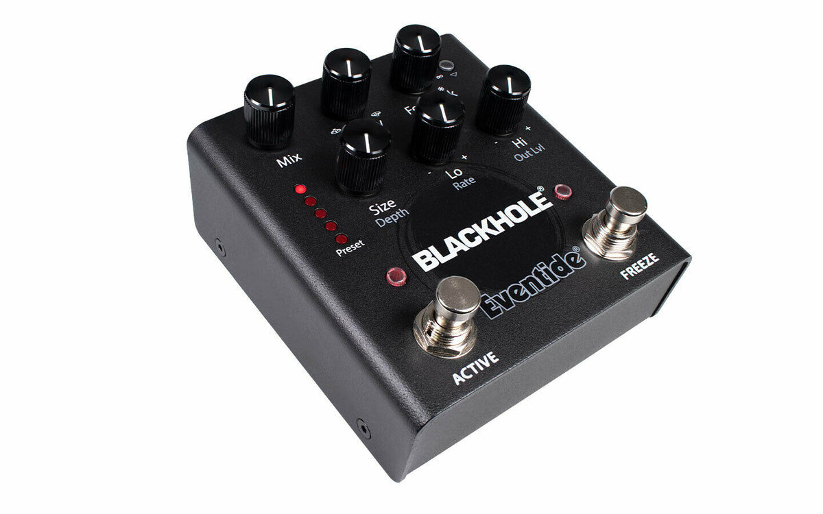 Eventide Blackhole reverb pedal angled view