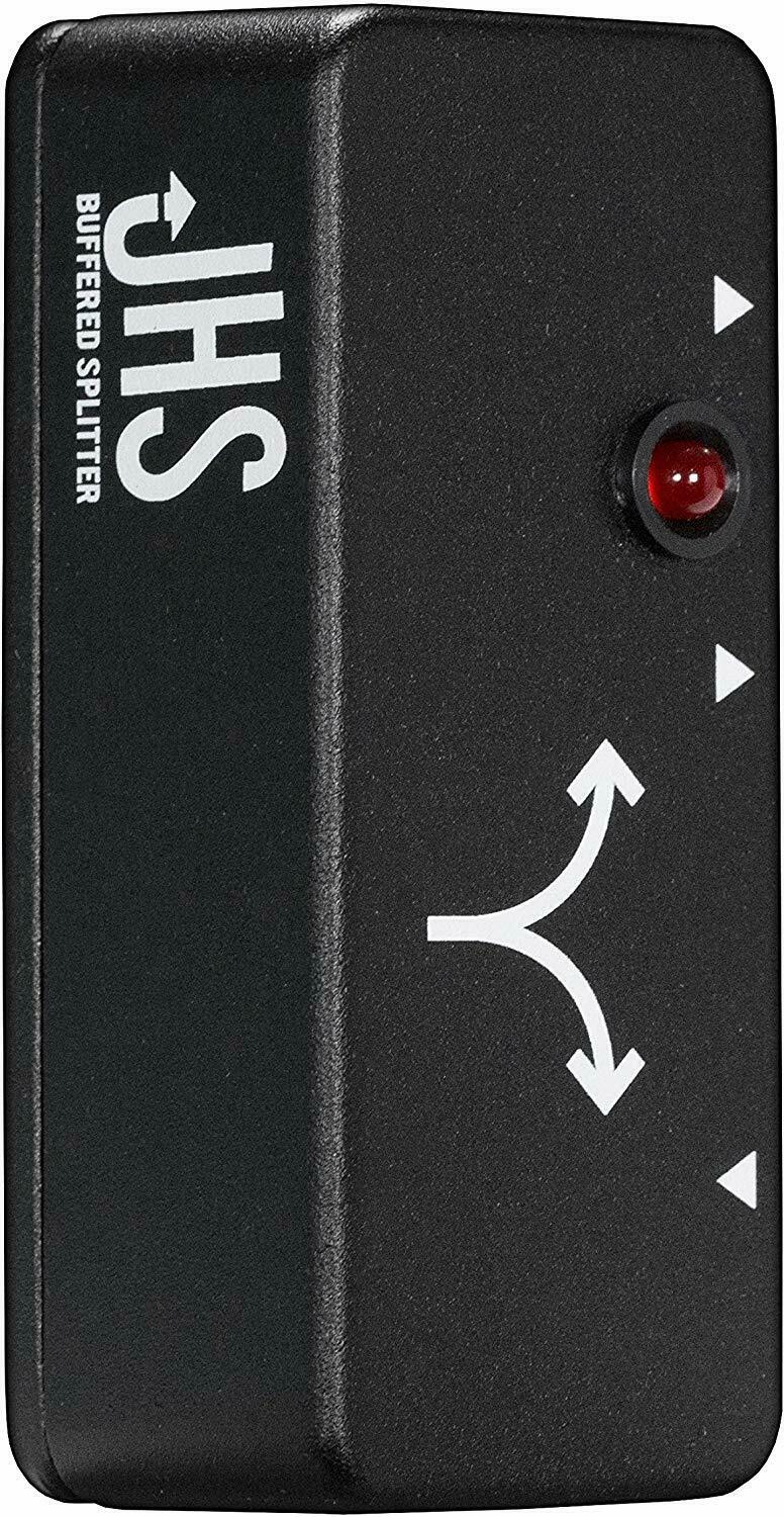 JHS Buffered Splitter Micro pedal — side view showing three jacks
