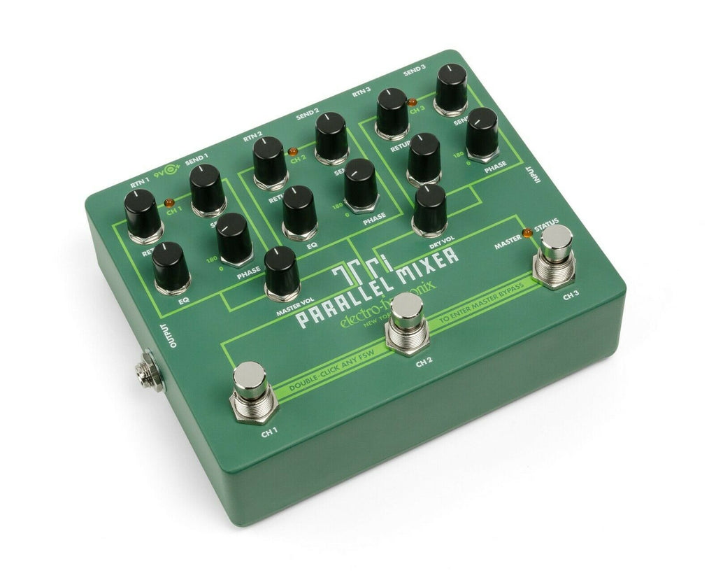 Electro-Harmonix Tri Parallel Mixer pedal, alternate angle