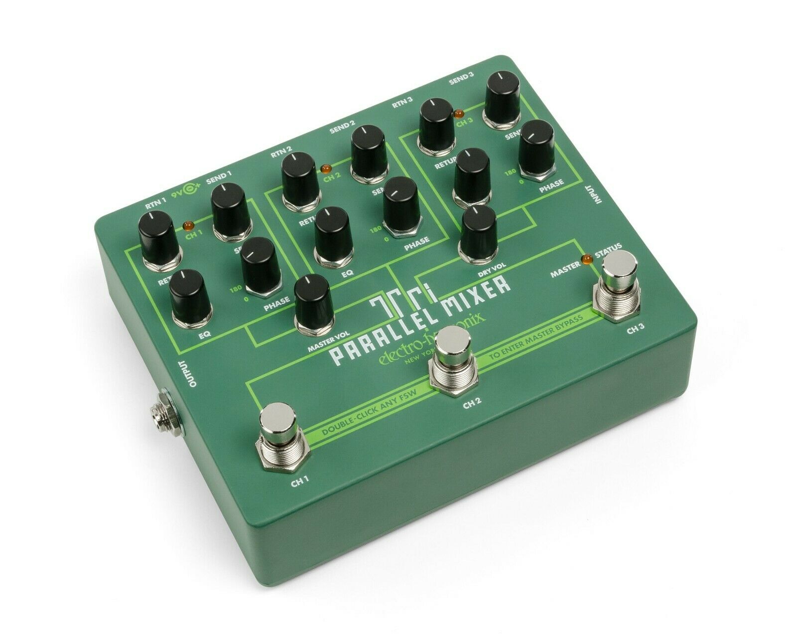Electro-Harmonix Tri Parallel Mixer pedal, alternate angle