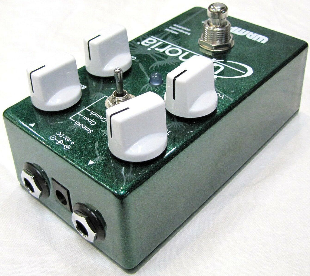 Wampler Euphoria green overdrive pedal side view with footswitch