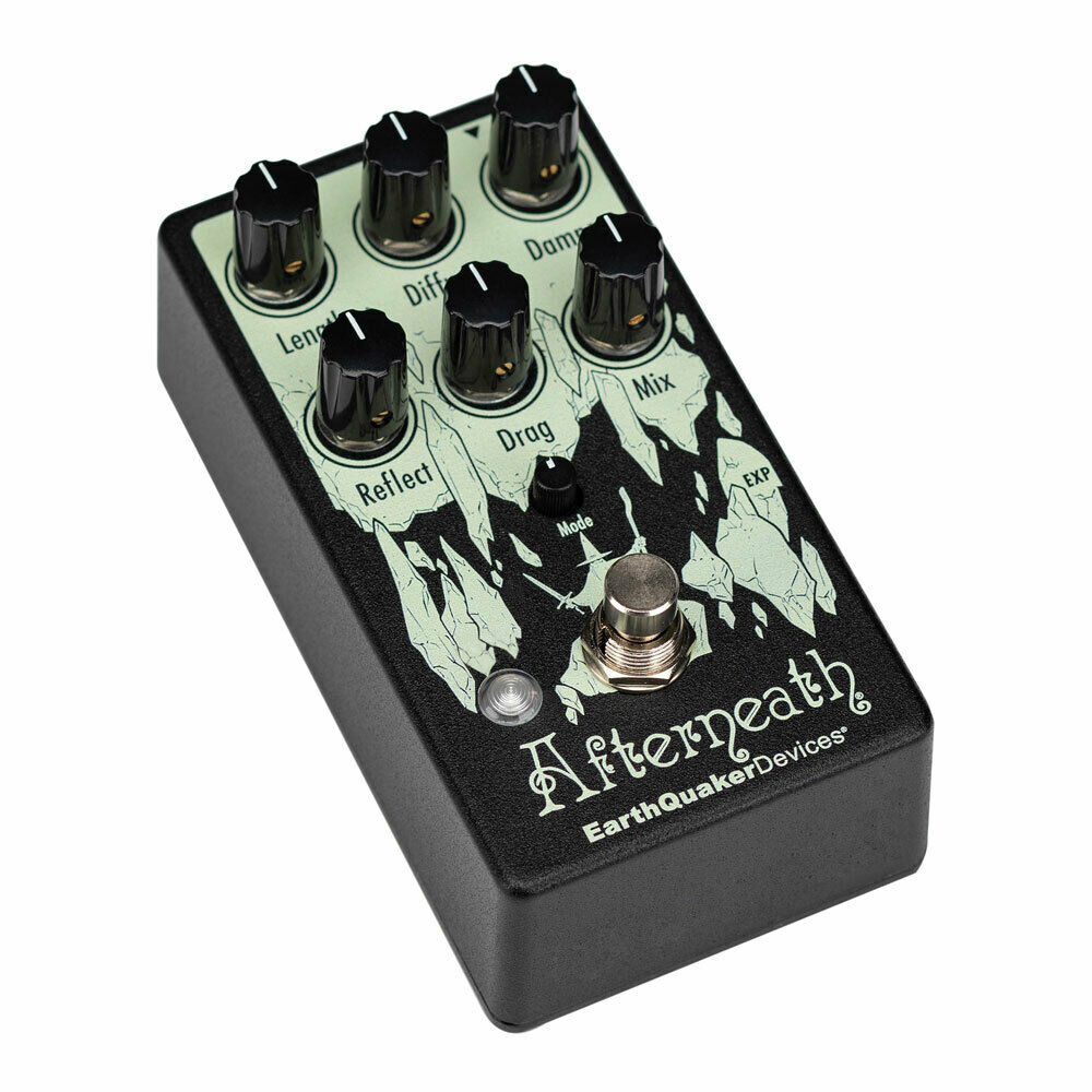 EarthQuaker Devices Afterneath v3 reverb pedal, black, view 2