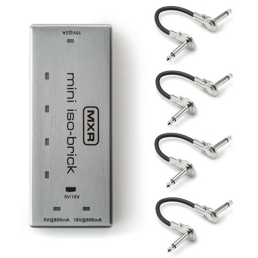 MXR M239 Mini Iso-Brick power supply — front view with included patch cables
