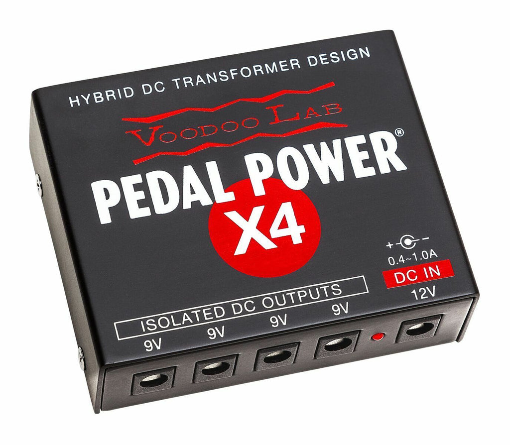 Voodoo Lab Pedal Power X4 — compact size comparison on small pedalboard