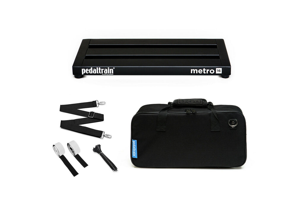 Pedaltrain Metro 16 pedalboard — black board top view