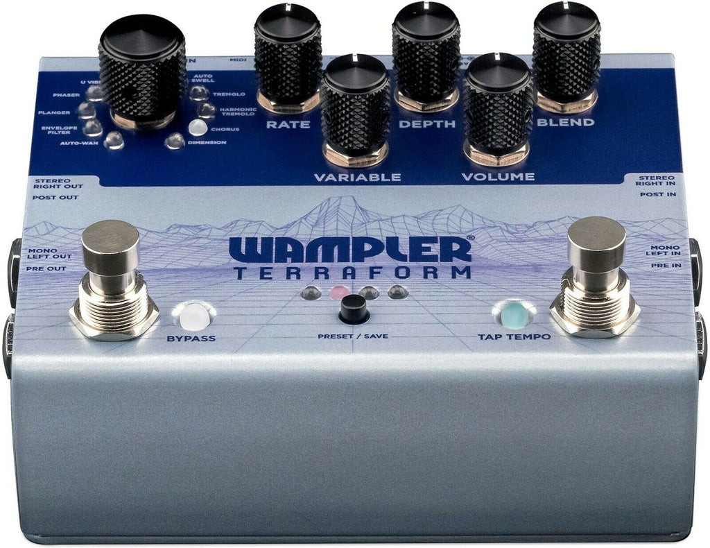 Silver Wampler Terraform modulation pedal rear view