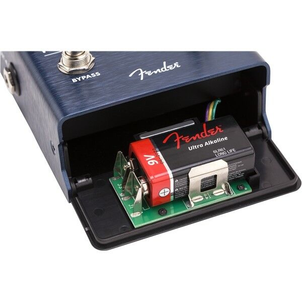 Fender Full Moon Distortion pedal — battery door detail