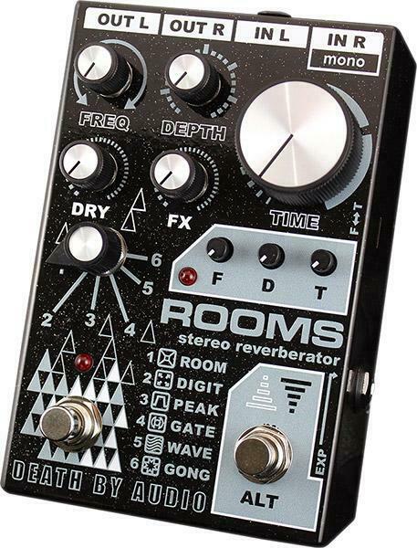 Death by Audio Rooms reverb pedal angled view