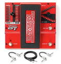 DigiTech Whammy DT pitch shifter pedal — red top view with cables
