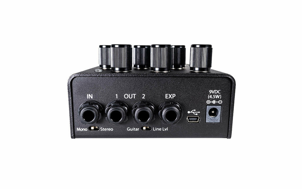 Eventide Blackhole reverb pedal showing footswitches and knobs
