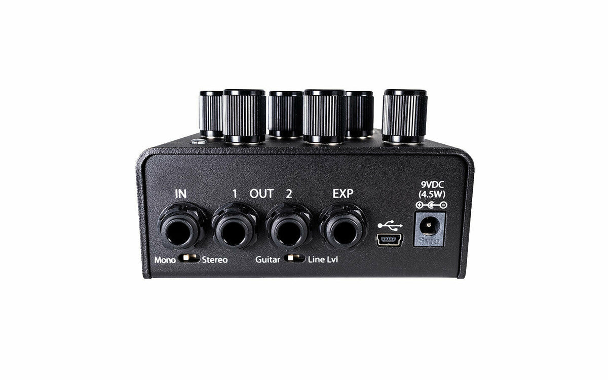 Eventide Blackhole reverb pedal showing footswitches and knobs