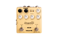 NUX Stageman Floor NAP-5 acoustic preamp DI pedal — cream gold enclosure, top view
