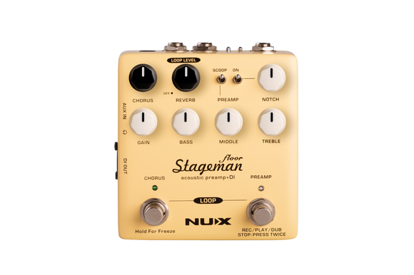 Open Box NUX Stageman Floor NAP-5 Acoustic Preamp Guitar Effects Pedal