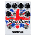 Wampler Plexi-Drive Deluxe overdrive guitar effects pedal, white Union Jack graphic enclosure, 3-band EQ and boost controls
