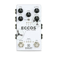 Keeley Eccos white tape delay and looper guitar pedal, top view