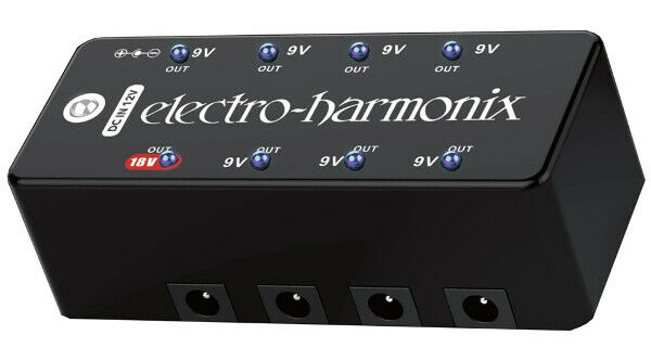 Electro-Harmonix S8 power supply side view showing output jacks